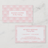 Pastel-roze & wit Art-Deco Patroon Visitekaartje (Voorkant / Achterkant)