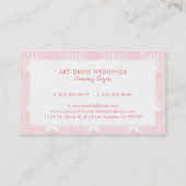 Pastel-roze & wit Art-Deco Patroon Visitekaartje (Achterkant)