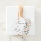 Pastel Roze Wit Blauwe Bloemachtige Bruids Baby Sh Bedankjes Labels (In situ)