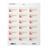 Pastel Roze & Wit Bloemen Bruiloft Label (Full Sheet)