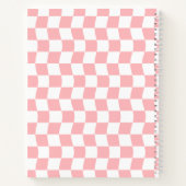 Pastel Roze Wit Checkerboard Engelse School Notitieboek (Achterkant)