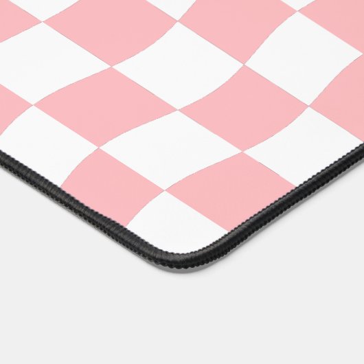 Pastel Roze Wit Eenvoudig Golvend Checkerboard Pat Bureaumat (Hoek)