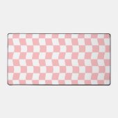 Pastel Roze Wit Eenvoudig Golvend Checkerboard Pat Bureaumat (Voorkant)