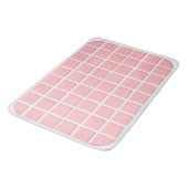Pastel Roze Wit Faux Vierkante Tegels Patroon Badmat (Gekanteld)