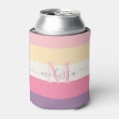 Pastel Roze Wit Geel Paarse Kleur Blok Blikjeskoeler (Blikje Voorkant)