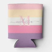 Pastel Roze Wit Geel Paarse Kleur Blok Blikjeskoeler (Voorkant)