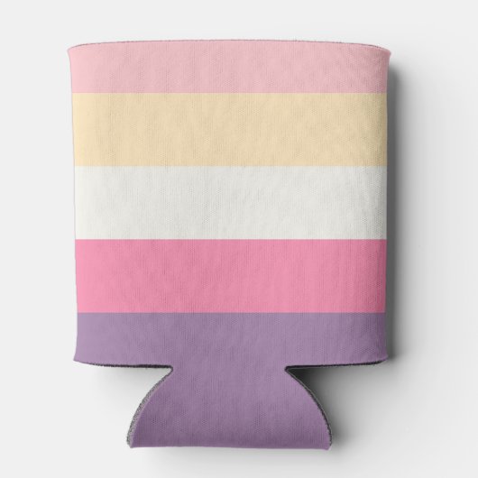 Pastel Roze Wit Geel Paarse Kleur Blok Blikjeskoeler (Achterkant)