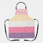 Pastel Roze Wit Geel Paarse Kleur Blok Schort (Voorkant)