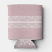 Pastel Roze Wit Kant Textuur Blikjeskoeler (Achterkant)