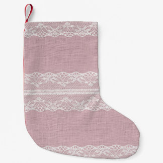 Pastel Roze Wit Kant Textuur Kleine Kerstsok