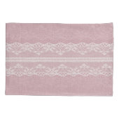 Pastel Roze Wit Kant Textuur Kussensloop (Achterkant)