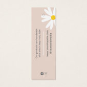 Pastel Roze Wit Retro Daisy Logo Prijs Hang Label Mini Visitekaartjes (Achterkant)