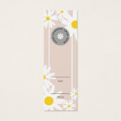 Pastel Roze Wit Retro Daisy Logo Prijs Hang Label Mini Visitekaartjes (Voorkant)