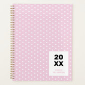 Pastel Roze Wit Stippen Personalized Planner (Voorkant)