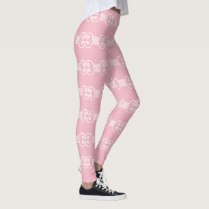 Pastel Roze Wit Victoriaans 4Ashley Leggings