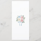 Pastel Roze, Witte en Blauwe Rozen & Lint Menu (Achterkant)