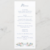 Pastel Roze, Witte en Blauwe Rozen & Lint Menu (Voorkant)