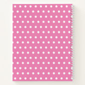 Pastel roze witte poka punpe stripe naam notitieboek (Achterkant)