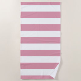 Pastel roze witte streep patroon strandlaken
