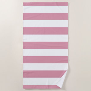Pastel roze witte streep patroon strandlaken