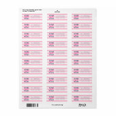 Pastel Roze witte strepen Blauw startpunt Zoet sta Etiket (Full Sheet)