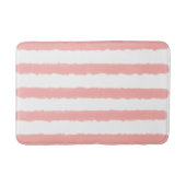 Pastel Roze Witte Watercolor Strepen Badmat (Voorkant)