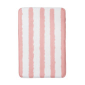 Pastel Roze Witte Watercolor Strepen Badmat (Voorkant Verticaal)