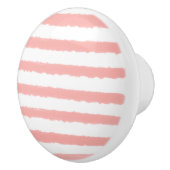 Pastel Roze Witte Waterverf Strepen Keramische Knop (Rechts)