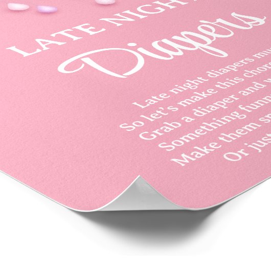 Pastel roze wolk 9 Late Night Luiers spel teken Poster (Hoek)