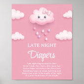 Pastel roze wolk 9 Late Night Luiers spel teken Poster (Voorkant)