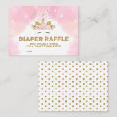 Pastel Roze Wolken Magische Eenhoorn Luier Raffle Informatiekaartje (Voorkant / Achterkant)