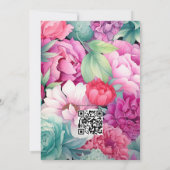 Pastel Roze, Zee Groen en Merlot Zomerbruiloft Kaart (Achterkant)