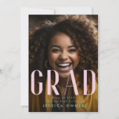 Pastel Roze Zee Groen High School Class 2024 Foto Aankondiging (Voorkant)