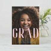 Pastel Roze Zee Groen High School Class 2024 Foto Aankondiging (Staand voorkant)