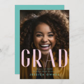 Pastel Roze Zee Groen High School Class 2024 Foto Aankondiging (Voorkant / Achterkant)