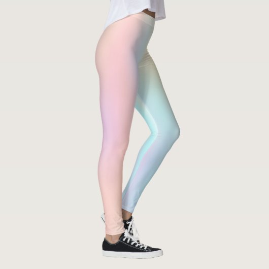 Pastel Roze Zeegroene Ombre Gradiënt Leggings (Rechts)