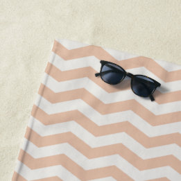 Pastel roze zig zag streep geometrisch strandlaken