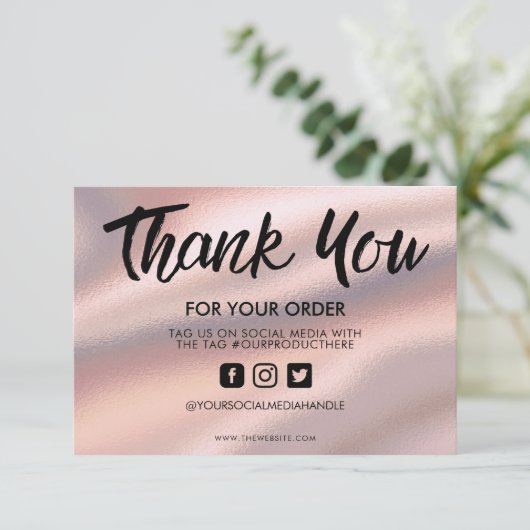 Pastel Roze Zijde Dank u voor de toevoeging van me (Staand voorkant)