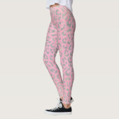 Pastel Roze Zilver Luipaard Print Leggings (Links)
