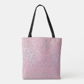 Pastel Roze Zilver Luipaard Print Tote Bag (Achterkant)