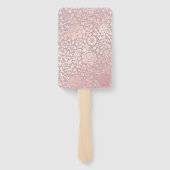 Pastel Roze Zilveren Bloemen Huwelijk Handwaaier (Achterkant)