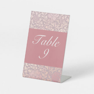  Pastel Roze Zilveren Bloemen Huwelijk Reclamebord Met Voetstuk