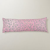 Pastel Roze Zilveren Luipaardprint Lichaamskussen (Achterkant)