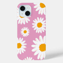 Pastel Roze Zonnebloem Telefoonhoes - Schattigee e iPhone 15 Case