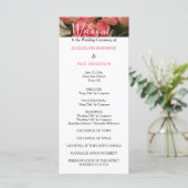 Pastel Roze Zwart Huwelijksprogramma Programmakaart (Staand voorkant)