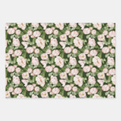 Pastel Roze Zwart Roos Orchidee Flower Inpakpapier Vel (Voorkant 2)