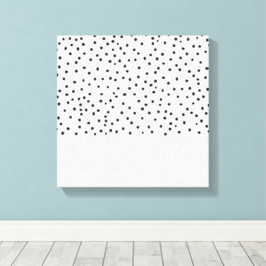 Pastel roze zwart waterverf polka dots patroon ca canvas afdruk (Insitu (Houten vloer))