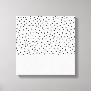 Pastel roze zwart waterverf polka dots patroon ca canvas afdruk