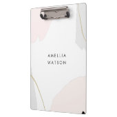 Pastel roze, zwarte en grijze Waterverf penseelstr Klembord (Links)