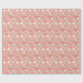 Pastel Rozen Bloemen Patchwork Patroon Cadeaupapier (Vlak)